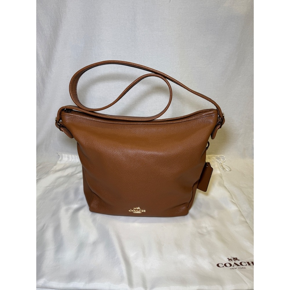 Coach Val Duffle bag Brown Pebble Leather Hobo‎ Shoulder Bag Brown Gold Hardware